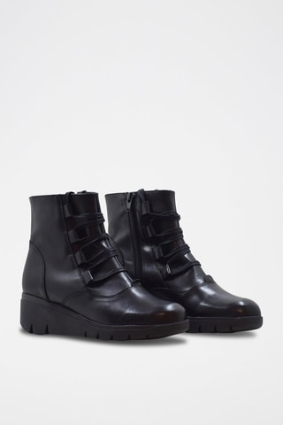 Botins em raspa de couro - Preto