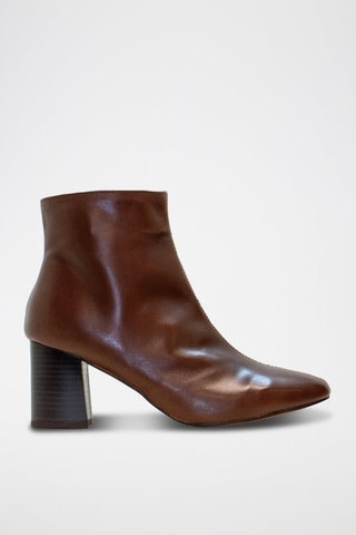 Botins de couro nappa - Castanho