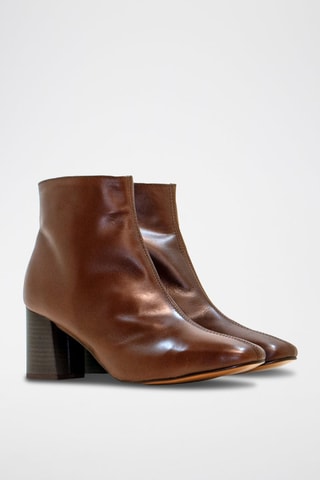 Botins de couro nappa - Castanho