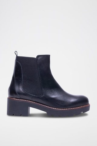 Botins Chelsea de couro nappa - Preto