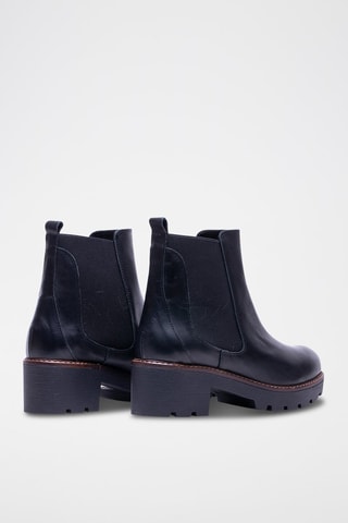 Botins Chelsea de couro nappa - Preto