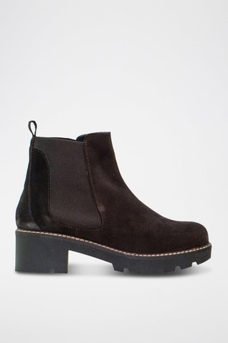 Botins Chelsea de nobuck - Castanho