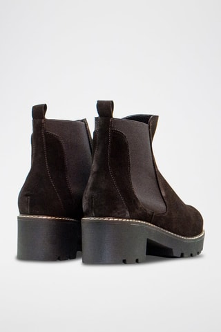 Botins Chelsea de nobuck - Castanho