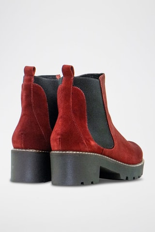 Botins Chelsea de nobuck - Bordô