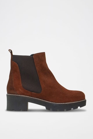 Botins Chelsea de nobuck - Camel
