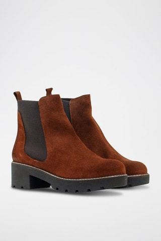 Botins Chelsea de nobuck - Camel