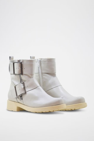 Botins em couro - Cru