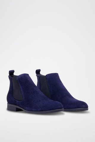 Botins Chelsea de nobuck - Azul-marinho