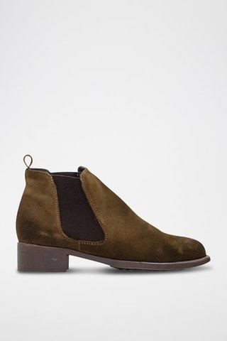 Botins Chelsea de nobuck - Castanho