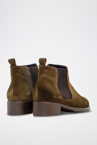 Botins Chelsea de nobuck - Castanho