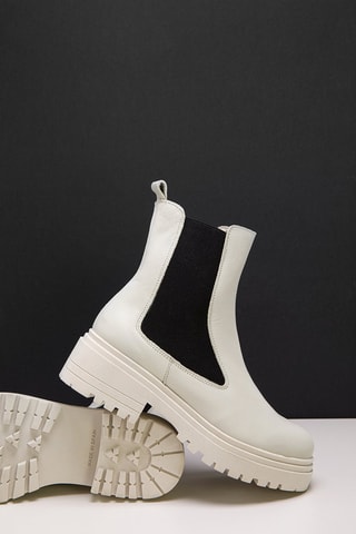 Botins Chelsea de couro - Cru