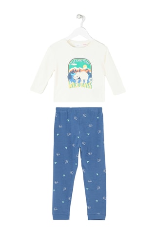 2-delige Pyjama Blauw en Wit