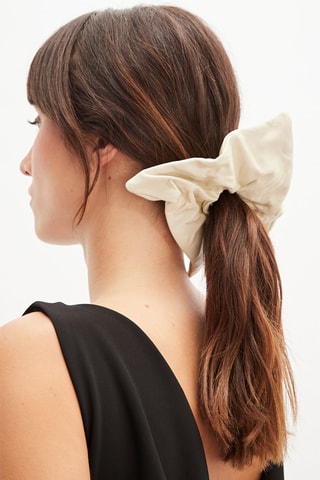 Leren Haarelastiek - Beige 