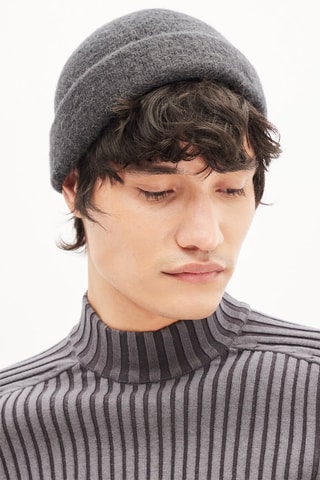 Wollen en Alpacawollen Muts - Donkergrijs