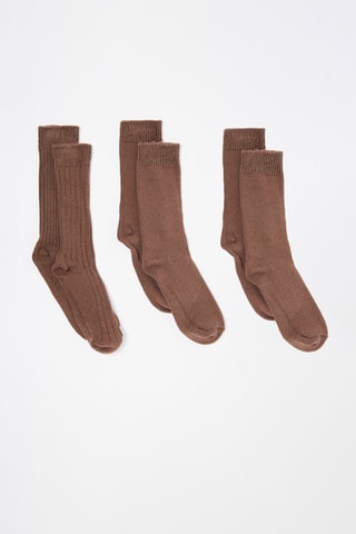 3 paires de chaussettes - Marron