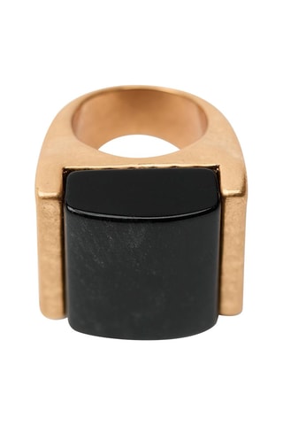 Ring - goudkleurig en zwart