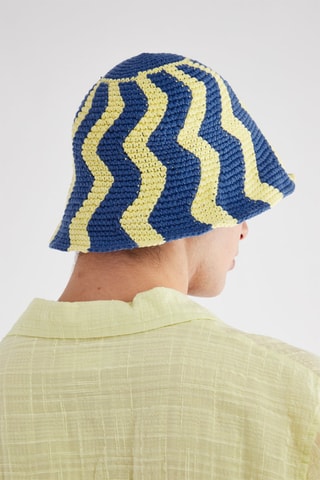 Bobhoedje - blauw en geel