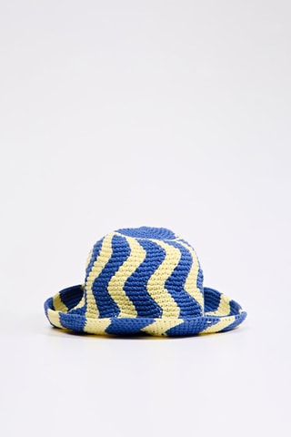 Bobhoedje - blauw en geel