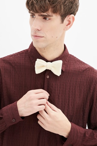 Velours Vlinderdas Ecru