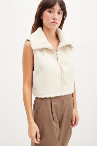 Mouwloze trui - Ecru