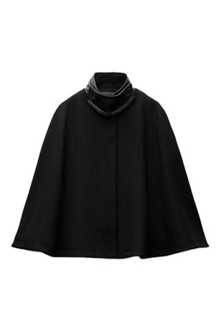 Wollen Poncho - zwart