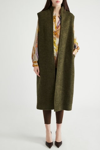 Lang Wollen Vest - Groen