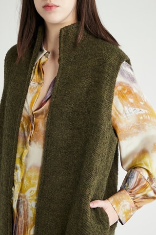 Lang Wollen Vest - Groen