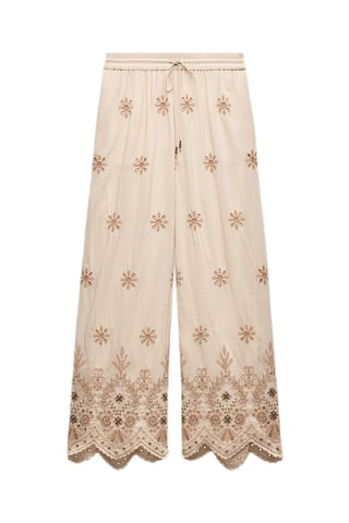 Broek met Engelse borduursels - Beige