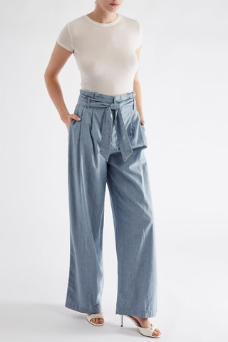 Broek Hoge taille Wide Legs - Hemelsblauw