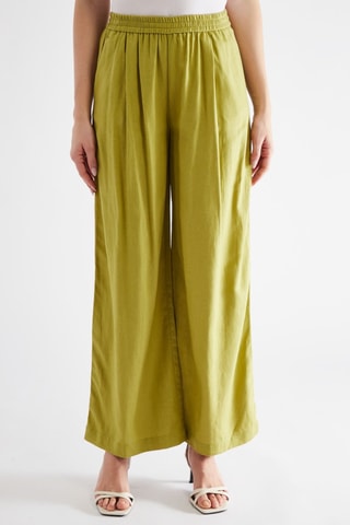 Linnen Broek Wide Legs - Groen