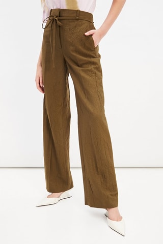 Broek wide legs - Kaki