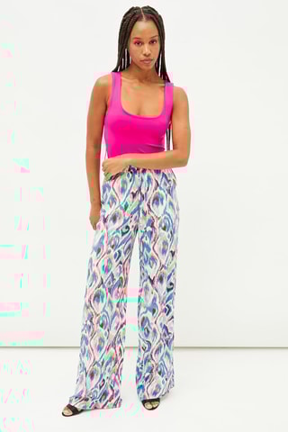 Broek Wide Legs - Blauw en Roze