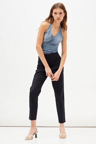 Broek Hoge Taille - Marineblauw