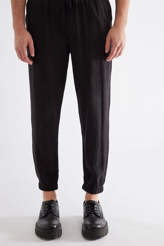 Linnen Joggingbroek - Zwart
