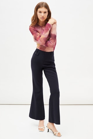 Broek flare cut model- Marineblauw