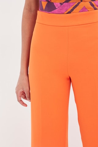 Broek Hoge Taille Wide Legs Oranje