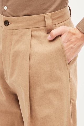 Rechte Linnen Broek - Beige