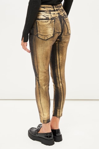 Jeans recht model - Goudkleurig en Zwart