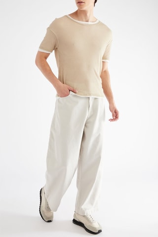 Jeans Wide Legs - Beige