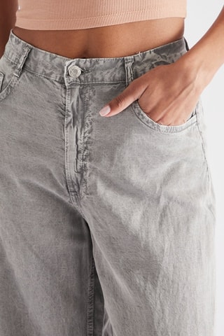 Wijde jeans hoge taille - Lichtgrijs
