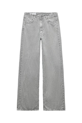 Wijde jeans hoge taille - Lichtgrijs