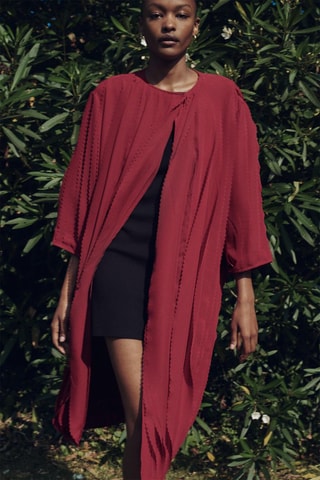 Jas met ruches - Bordeauxrood