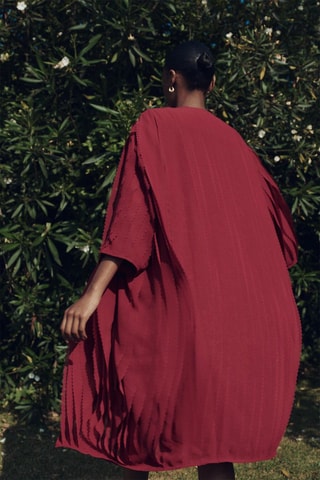 Jas met ruches - Bordeauxrood