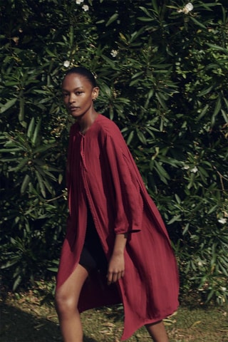 Jas met ruches - Bordeauxrood