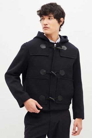 Wollen Dufflecoat Marineblauw