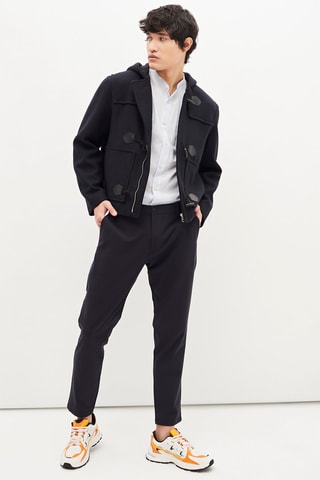 Wollen Dufflecoat Marineblauw