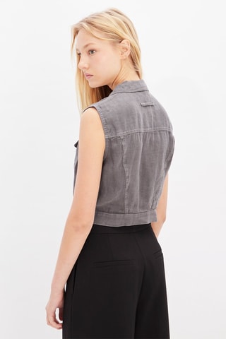 Mouwloos Linnen Spijkerjasje - Grijs