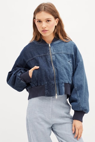 Spijkerbomberjack - Blauw