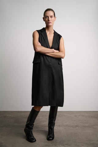 Mouwloze Linnen Jasje - Zwart