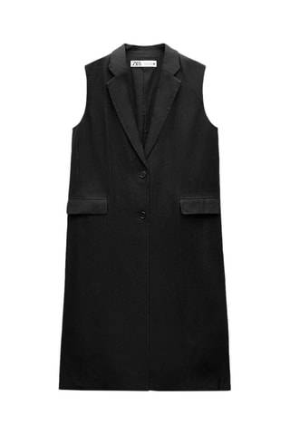 Mouwloze Linnen Jasje - Zwart